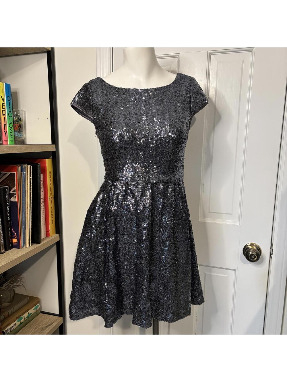 y2k B. Darlin Sequin Low Back Mini Dress XS